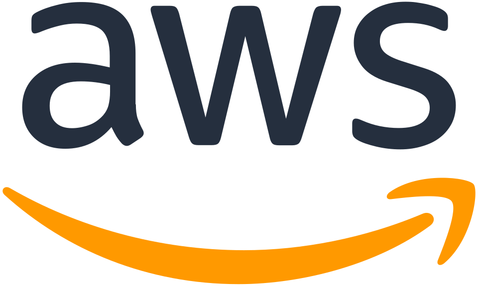 AWS logo featuring the text 'AWS' in dark gray with an orange smile underneath.